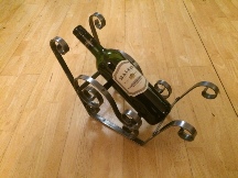 wrought iron sleigh bottle holder